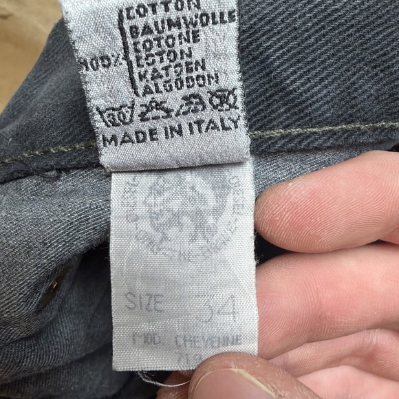 Vintage Diesel Cheyenne Jeans Men 32x30 Black Straight Leg Whiskered Faded Y2K - Picture 7 of 12